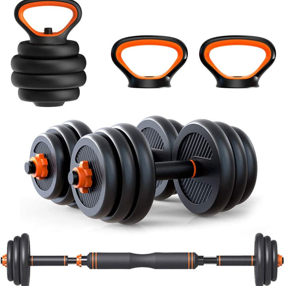 Adjustable Dumbbell Kettlebell Barbell Set 30KG, 6 in 1 Set