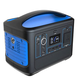 Portable Power Station 600W 153,600mAh Lithium Battery | Solar Input | AC, DC & USB Outputs | Digital Display | Blue
