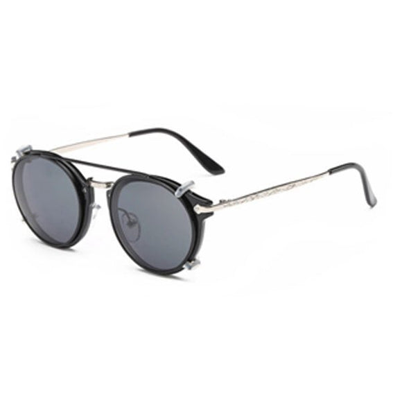 Modwrn Fashion Sunglass PC Frame Metal Frame With PC Lens, Black/Gray, With Case - Sallys Home