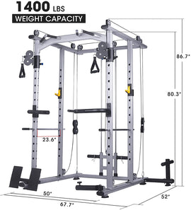 Multi - Function Power Cage Super Rack with Cable Cross - Sallys Home