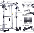 Multi - Function Power Cage Super Rack with Cable Cross - Sallys Home