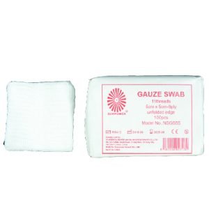 NON STERILE GAUZE SWAB,11 THREADS,UNFOLDED EDGE – 5X5CM - 8PLY, 100 PCS PER PACK, BULK - Sallys Home