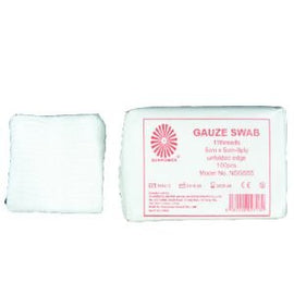 NON STERILE GAUZE SWAB,11 THREADS,UNFOLDED EDGE – 5X5CM - 8PLY, 100 PCS PER PACK, BULK - Sallys Home