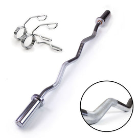 OLYMPIC WEIGHTLIFTING 1.2M EZ CURL BARBELL BAR WITH CLIPS WEIGHTBAR - Sallys Home