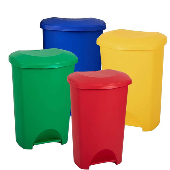 Plastic Pedal Bin – 18L, In Black, Yellow, Red And Blue Colors - Sallys Home