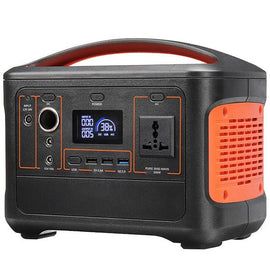 Portable Power Station 600W — 153,600mAh Lithium Battery | Solar Input | AC, DC & USB Output | Digital Display | Orange - Sallys Home