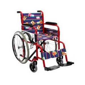 Powder Coated Children Wheelchair, Fixed Armrest And Legrest, 6Inch Pvc Castor, 22Inch Solid Spoke Wheel, Seat Width 35Cm - Sallys Home