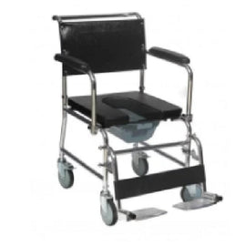 Powder Coated Commode Chair, Flip Down Armrest, Detachable Legrest, 5 - Sallys Home