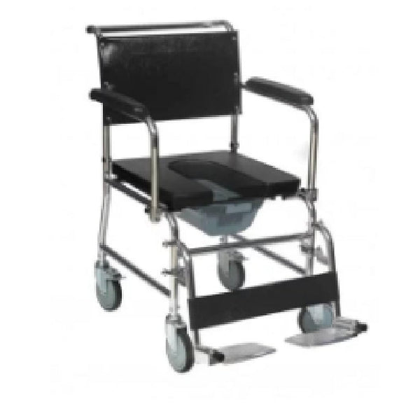 Powder Coated Commode Chair, Flip Down Armrest, Detachable Legrest, 5 - Sallys Home