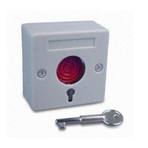 Push Latch Panic Button W/Key, No/Nc, Red - Sallys Home