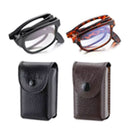 Reading Glass Foldable In Leather Type Case & Cleaning Cloth - Sallys Home