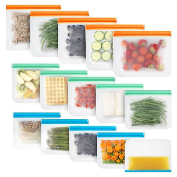 Reclosable / Reusable Ziplock Storage Bags, Pack Of 15 Bags Of 27*30Cm - Sallys Home