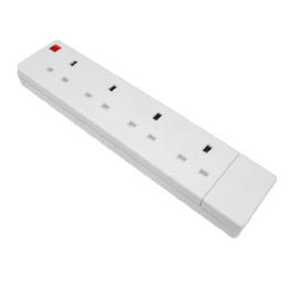 Extension Socket Unfused 4Way Without Cable Deta White
