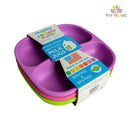 Kids Baby Feeding Divided Plate W/Swoopy Fork & Spoon Jungle Buddies-1