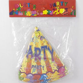 Party Hat Cone Type-001 16Cm – 6Pcs per Packet