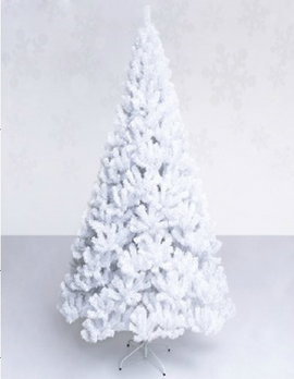 15Ft Pvc White Christmas Tree 3200T Metal Feet, Comes In 2 Cartons