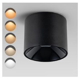 AA002 15Watts Black Body Warm White Surface Mount LED Downlight Deep Cylinder
