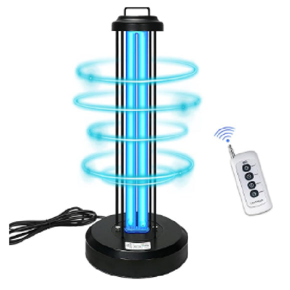 UV Light Mini Portable UVC 38W Sterilization Lamp Ozone Germicidal Lamp, 38W, 210x110x460mm, White, With Remote, Win Win