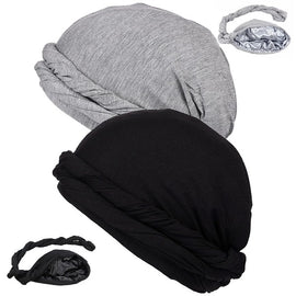 Unisex Baotou Hat Hair Protection – Black (Each in Zip Lock Bag)