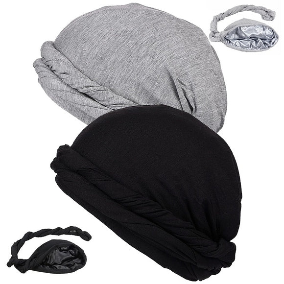 Unisex Baotou Hat Hair Protection – Black (Each in Zip Lock Bag)