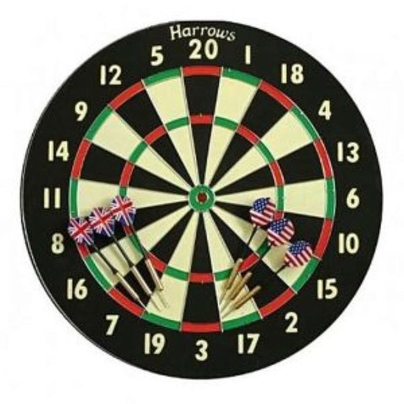 Dart Board Family, Eric Bristow, 2 In 1 Game With 6 Darts Eric Bristow Harrows