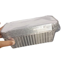 Aluminium Foil Container With Lid, Pack Of 10, 980cc