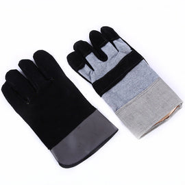 Grey Industrial Welding Leather Gloves With Lining 10 Inch