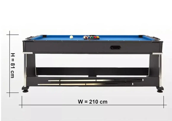 Multi-game Leisure 7ft Revolver 4-in-1 Pool/Air Hockey Tennis Ping Pong Dining table