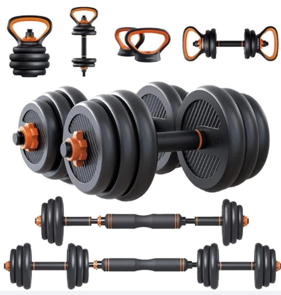 Adjustable Dumbbell Kettlebell Barbell Set 50KG, 6 in 1 Set