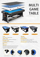 Multi-game Leisure 7ft Revolver 4-in-1 Pool/Air Hockey Tennis Ping Pong Dining table-2