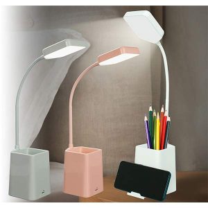 LED table lamp with Pen and cell phone holder,5W LED, 5000K, 400lm,Touch Dimmer Switch, Included 1.5m USB cable