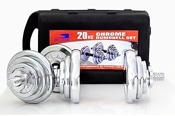 CHROME STAINLESS ADJUSTABLE 20KGS DUMBBELL SET WITH CARRY CASE