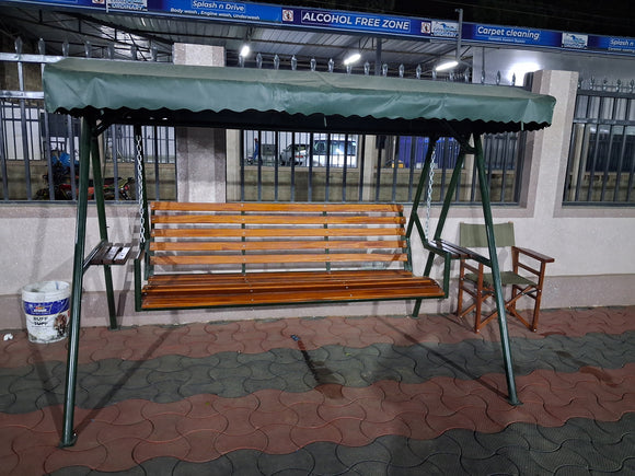 Heavy Duty Outdoor Garden Swing with Canopy and Side Tops