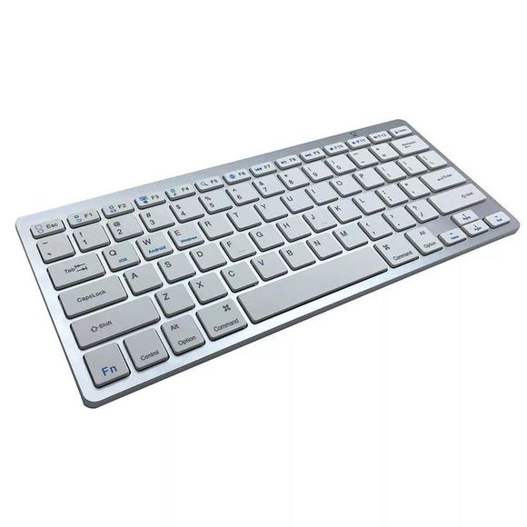 Wireless Bluetooth Keyboard, Fit For Iphone/Ipad Uses 2 Dry Cell Battery, Silver