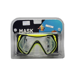 Swim Mask Tempered Glass In Calm Shell, Black & Yellow