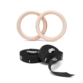 RS SPORT WOODEN GYMNASTIC CALISTHENICS RINGS KFit