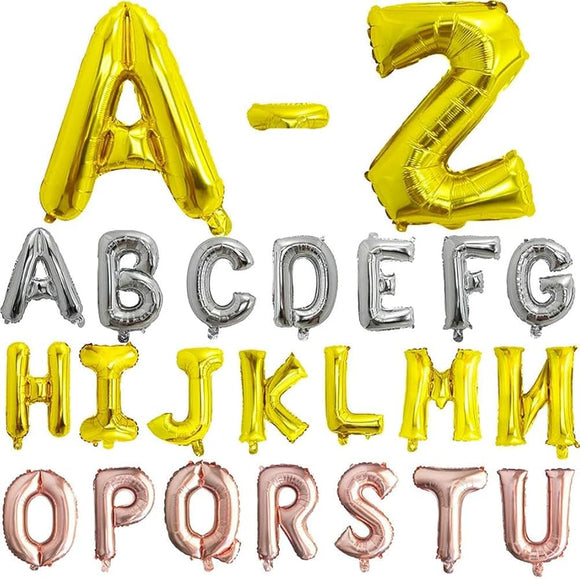 16 Inch Foil Balloon Number A-Z Gold