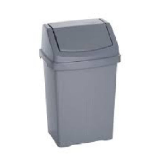 15L Swing Cover Dustbin, 30*21*31cm, Gray