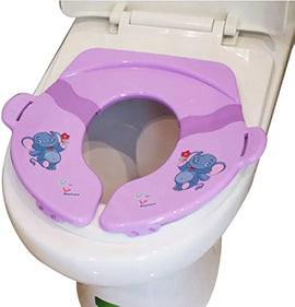 Cushion Traveller Folding Soft Padded Potty Seat, PP, Blue or Pink, 37.5x32cm - 0