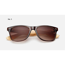 Sunglass PC + Bamboo Frame With PC Lens, Brown With Case - 0