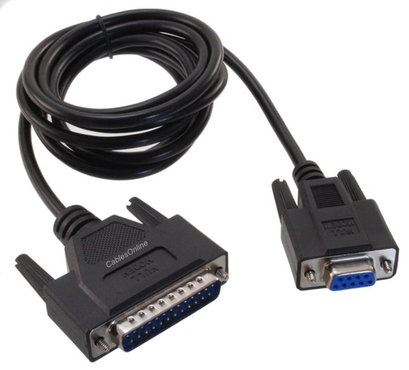 Computer Cable 25Pin Male To 9Pin Female 1.M