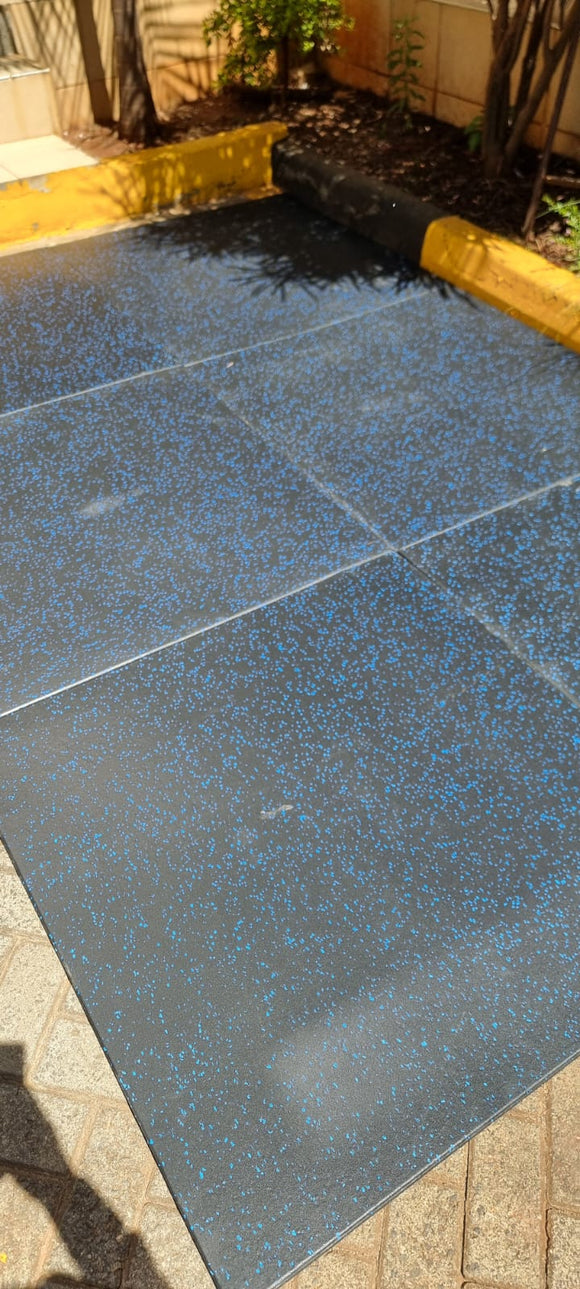 CHECKED HIGH DENSITY GYM RUBBER FLOOR EXERCISE MAT 20MM 1PC 1SQM