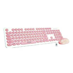 Cliptec Wireless Keyboard and Mouse Combo Set – Young Air (Grey, Pink)