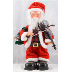 Santa Playing Violin & Carol, Uses 2Xaa Bty – 12