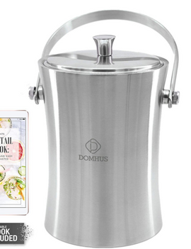 Ice Bucket Stainless Steel 3.0 Litre With Ice Tong And Tray Inside