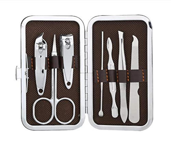 Manicure Grooming Kit In Hard Cover Set Of 7 with Clipper
