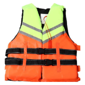 Multi Colored (Orange/Green) Life Vest Buoyancy Max Weight 100kg Chest 110cm