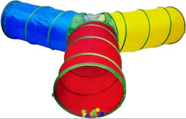 3 way Kids Play Tunnel – Size: 90cm Long & 60cm Dia