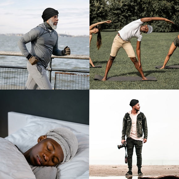 Unisex Baotou Hat Hair Protection – Black (Each in Zip Lock Bag)