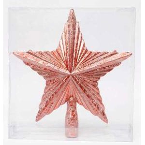 22Cm Brick Red Flash Wrinkle Tree Top Star